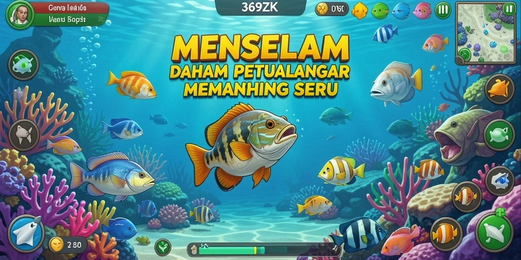 Screenshot gameplay 369ZK saat memancing di danau yang tenang.