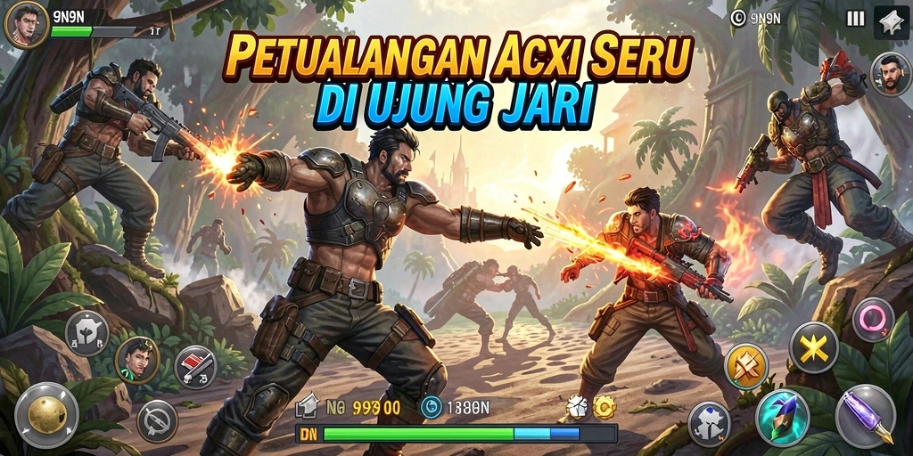 Tampilan gameplay seru dari 9N9N yang mendebarkan.