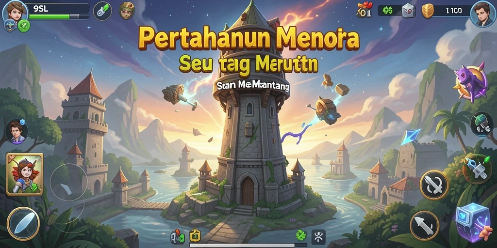 Screenshot utama menunjukkan aksi seru dalam game Tower Defense 9SL.