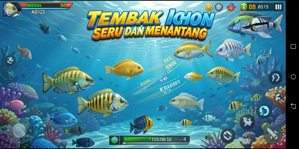 Tampilan gameplay seru dari ASD123 saat menangkap ikan.