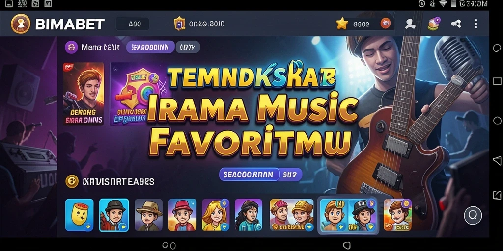 Screenshot gameplay BIMABET menunjukkan pengguna menikmati musik dan fitur karaoke.