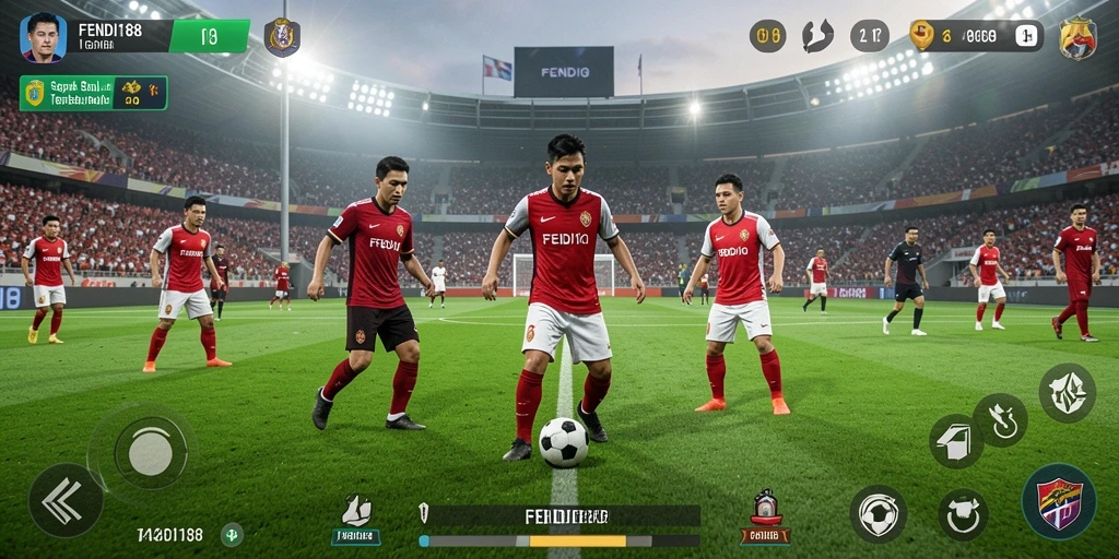 Tampilan gameplay menarik dari FENDI188 yang penuh aksi sepak bola.