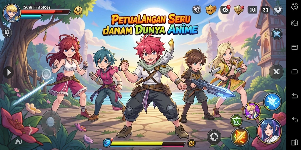 Screenshot utama G668 menampilkan aksi seru dalam dunia Anime.