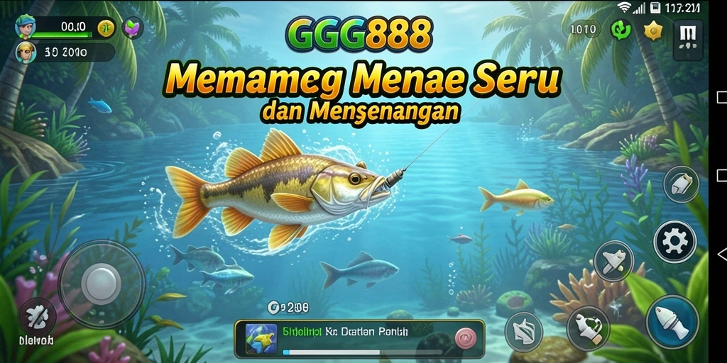 Screenshot utama GGG888 menampilkan aksi memancing yang seru dan mendebarkan.