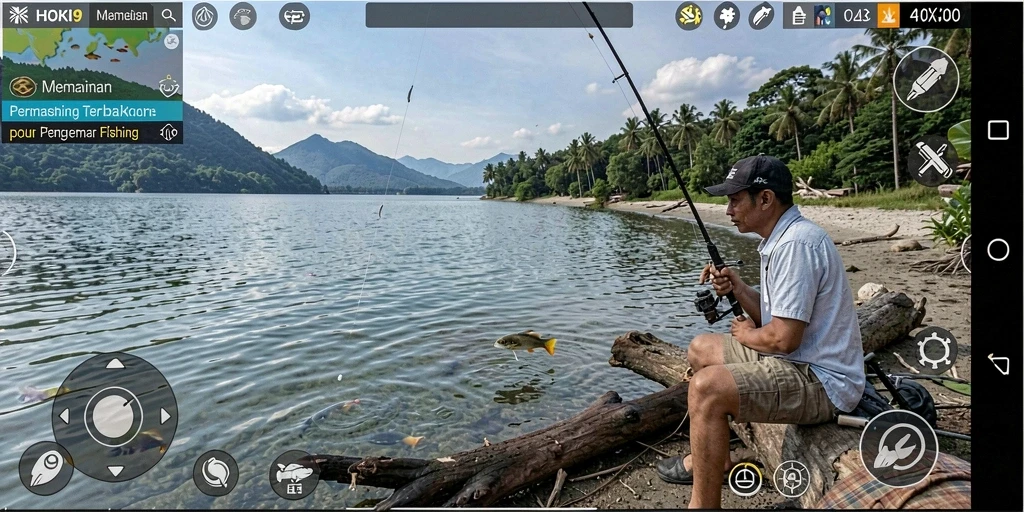 Screenshot HOKI9 menunjukkan aksi seru saat memancing ikan besar.