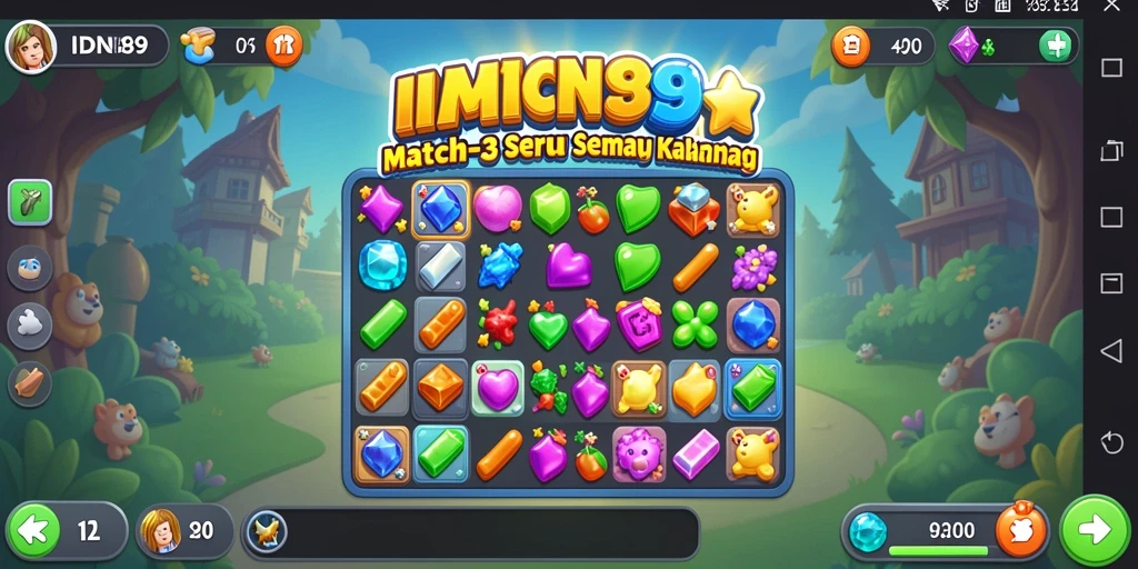 Screenshot IDN89 menampilkan gameplay Match-3 yang seru.