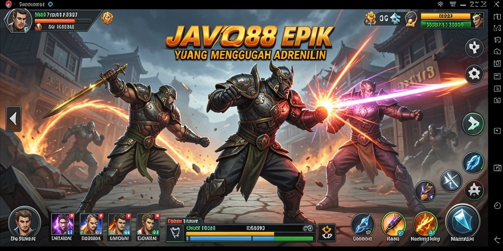 Tampilan seru dari gameplay Fighting di JAVO88 dengan karakter yang beraksi.