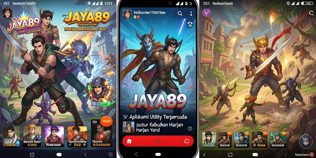 Screenshot utama JAYA89 menampilkan antarmuka aplikasi Utility yang menarik dan fungsional.