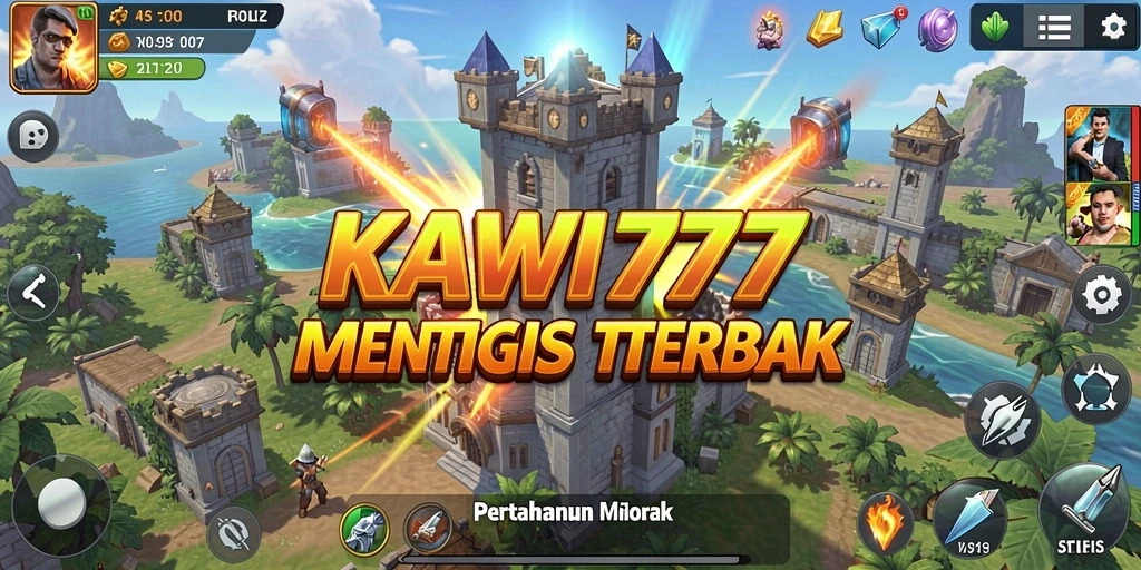 Tampilan gameplay KAWI777 yang seru dalam menara pertahanan.
