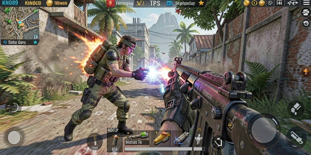 Tampilan seru dari gameplay KNO89 dalam genre TPS.