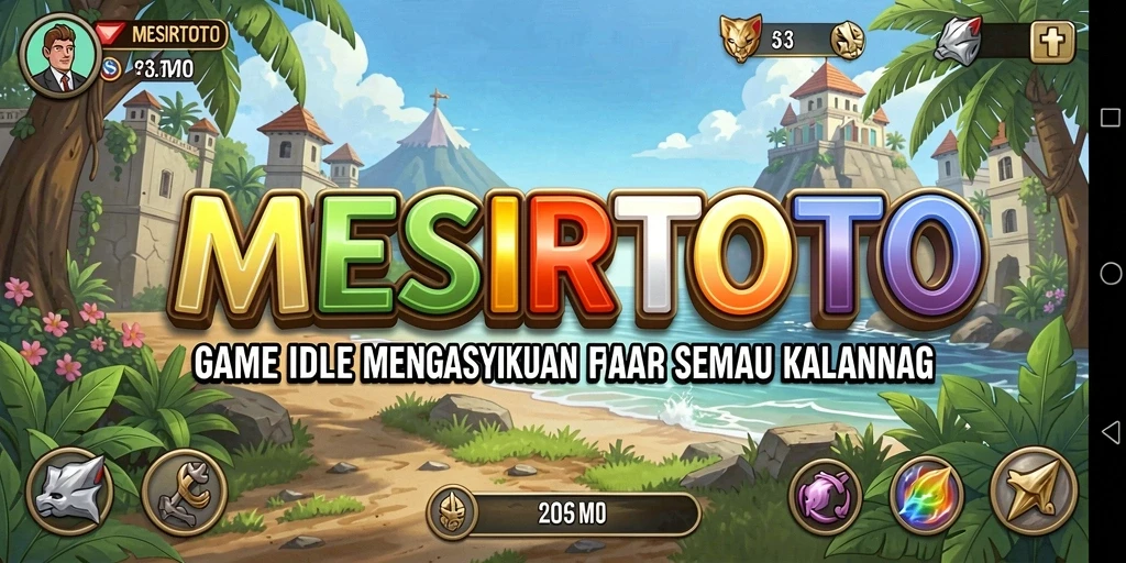 Screenshot gameplay MESIRTOTO menampilkan karakter beraksi dalam permainan Idle.