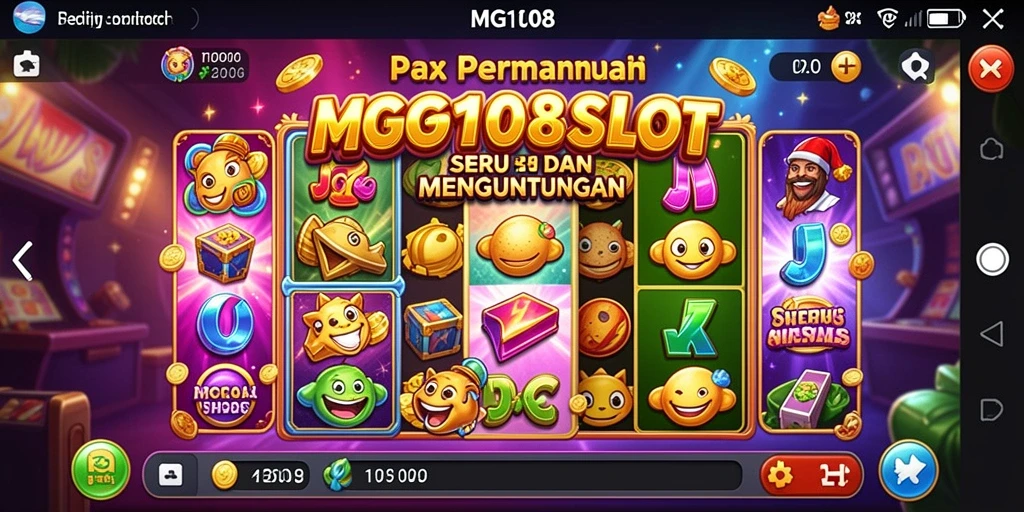 Tampilan screenshot utama MG108 yang menunjukkan gameplay Slot yang seru.