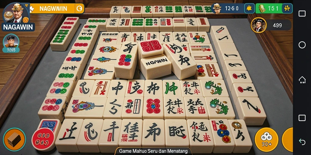 Tampilan gameplay NAGAWIN menunjukkan keseruan permainan Mahjong.