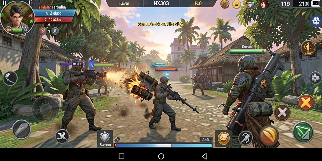 Tangkapan layar gameplay NX303 yang menggambarkan strategi SLG yang mendalam.
