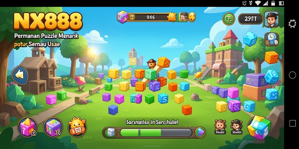 Screenshot NX888 menampilkan gameplay Puzzle yang penuh tantangan.