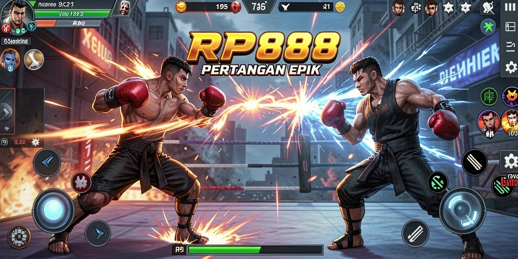 Tampilan seru gameplay pertarungan di RP888 dengan aksi yang mendebarkan.