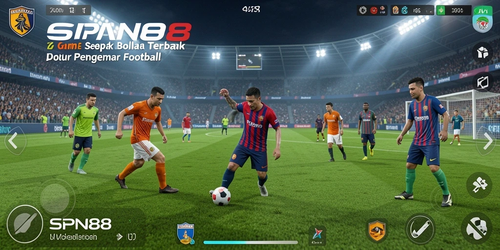 Tangkapan layar utama SPN88 menampilkan pertandingan sepak bola yang seru.