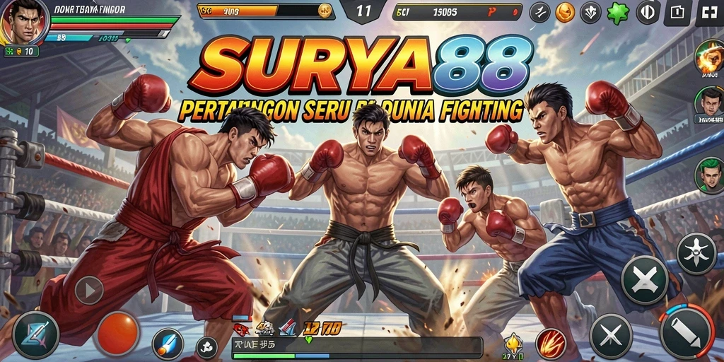 Tampilkan gameplay seru dengan karakter bertarung di arena.
